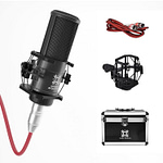 Xtreme Acoustics C-01 (Black) Professional Studio Condenser Microphone with Flight Case, Shock Mount and 2m XLR Cable (FREE ONLINE LEARNING COURSE INCL.)