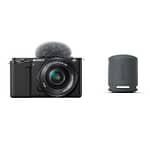 Sony Alpha ZV-E10L APS-C Camera (16-50mm Lens) with Wireless Bluetooth Speaker (SRS-XB100) | 24.2 MP vlog Camera | Made for Creators | Advanced Autofocus | Clear Audio & 4K Movie Recording – Black