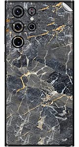 Read more about the article SILKWRAPS® Printed Matte Finish Vinyl Mobile Wrap Compatible with Samsung Galaxy S22 Ultra 5G Skin Sticker Protector- Signature-Grey-Gold-Marble-40 (ONLY Back and Camera Part)