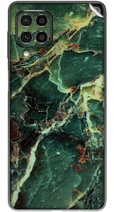Read more about the article SILKWRAPS® Printed Matte Finish Vinyl Mobile Wrap Compatible with Samsung Galaxy M33 5G Skin Sticker Protector- Signature-Marble-Green-41 (ONLY Back and Camera Part)