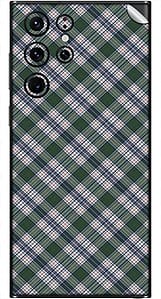 Read more about the article SILKWRAPS® Printed Matte Finish Vinyl Mobile Wrap Compatible with Samsung Galaxy S22 Ultra 5G Skin Sticker Protector- Green-White-Tartan-Pattern-50 (ONLY Back and Camera Part)