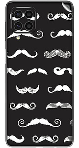 Read more about the article SILKWRAPS® Printed Matte Finish Vinyl Mobile Wrap Compatible with Samsung Galaxy M33 5G Skin Sticker Protector- Mustache-Pattern-75 (ONLY Back and Camera Part)