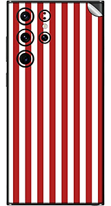 Read more about the article SILKWRAPS® Printed Matte Finish Vinyl Mobile Wrap Compatible with Samsung Galaxy S22 Ultra 5G Skin Sticker Protector- Red-White-Stripes-38 (ONLY Back and Camera Part)