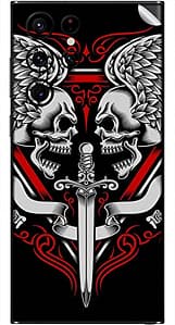 Read more about the article SILKWRAPS® Printed Matte Finish Vinyl Mobile Wrap Compatible with Samsung Galaxy S22 Ultra 5G Skin Sticker Protector- Skull-Pattern-182 (ONLY Back and Camera Part)