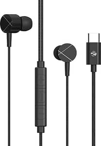 Read more about the article ZEBRONICS Zeb-Buds C2 in Ear Type C Wired Earphones with Mic, Braided 1.2 Metre Cable, Metallic Design, 10mm Drivers, in Line Mic & Volume Controller (Black)