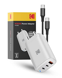 Read more about the article Kodak PA365 65W Adapter PD + Triple USB Wall Charger | Made in India | BIS Certified Adapter Compatible with Latest MacBooks, Ultrabooks, Phones, iPad, Tablets – White