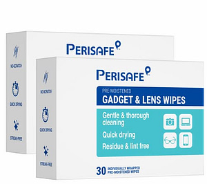 Read more about the article Perisafe Pre-Moistened Gadget & Lens Cleaning Wipes| Multi Purpose, On-The-Go Individually Packed | Cleaner for Spectacles, Sunglasses, Camera Lens, Binoculars & Goggles| Pack of 30 x 2 = 60 Wipes