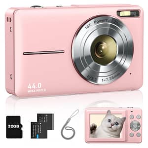 Read more about the article Lecran Fhd 1080P Kids Digital Camera With 32Gb Card, 2 Batteries, Lanyard, 16X Zoom Anti Shake, 44Mp Compact Portable Small Point And Shoot Cameras Gift For Kids Student Children Teens Girl Boy(Pink)