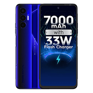 Read more about the article Tecno POVA 3 (Electric Blue, 6GB RAM,128GB Storage) | 7000mAh Battery |33W Fast Charger