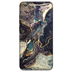 Read more about the article Gadget Gear Vinyl Skin Back Sticker Ocean Marble with Golden Streaks (84) Mobile Skin Compatible with VIVO V5s (Only Back Panel Coverage Sticker)