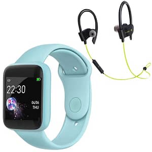 Read more about the article Infinizy (NOW OR NEVER DEAL WITH 12 YEARS WARRANTY) Waterproof Smart Watch JB20 Pro For Men/Women/Boys/Girls And All Age Group Features Like Daily Activity Tracker, Heart Rate Sensor, Sleep Monitor And Basic Functionality With Z1 Wireless Bluetooth Neckband Calling/Music Headset- SKY BLUE