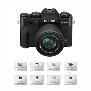 Read more about the article Fujifilm X-T30 II 26.1MP APS-C X-Trans Sensor|Retro Style mirrorless Camera|4k vlogging|High Speed Recording FHD 240fps|Advance AF with 15-45mm Optical Zoom Lens f/3.5-5.6 for Street/Lifestyle -Black