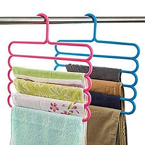 Read more about the article FB Multipurpose Multi-Layer 5-in-1 Plastic Hanger Clothes Organiser for Wardrobe, Shirts, Ties, Pants Space Saving Hanger, Cupboard Storage(Multicolor Set of 2)