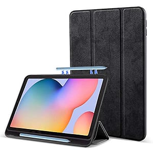 Read more about the article Robustrion Marble Series Trifold Flip Stand Case Cover with S Pen Holder for Samsung Galaxy Tab S6 Lite Tablet Cover 10.4 inch SM-P610/P615 – Black