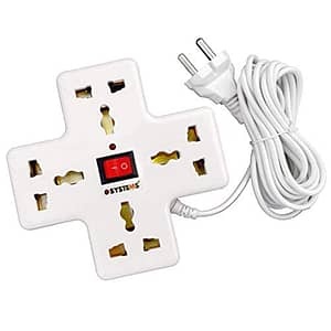 Read more about the article eSYSTEMS 240 volts Extension Board, 4 Multi Plug Points Universal Sockets Strip, LED Indicator with Switch, 3.6 Meters, Extension Cord – 6 AMP (OffWhite)