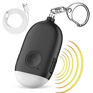 Read more about the article Supvox® Safety Gadgets for Self Defence, Personal Alarm Keychain with LED Lights, USB Rechargeable 130 dB Loud Safety Siren Whistle, Emergency Safety Alarm for Women, Men, Children, Elderly (Black)