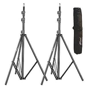 Read more about the article HIFFIN Light Stand 9ft, Dual Spring Cushioned Adjustable Photo Video Lighting Stand, Heavy Duty Aluminum Construction with Carrying Bag for Photography and Studio Equipment (2 Pack)