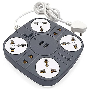 Read more about the article Axmon® Extension board with USB Port [FIRE RESISTANT] [6 Socket 2 USB PORTS] 10 Amp HEAVY DUTY Multiplug Extension Cord for Home Office With [1.8 Meter Power Cord] – Dark Grey