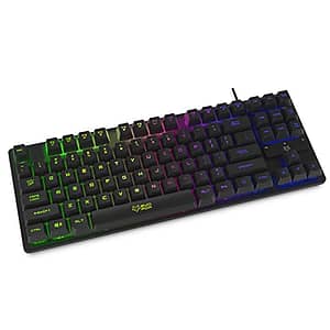 Read more about the article EvoFox Fireblade Wired Gaming Keyboard with Multiple Lightning Effects I Compact TKL Design I LED Backlit I 19 Anti Ghosting Keys I Windows Lock Key I Breathing Effect I Spill Resistant I 1.5M Braided Cable with Magnetic Ring (Black)