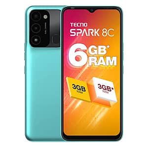 Read more about the article Tecno Spark 8C Turquoise Cyan (3GB RAM,64GB Storage) | Upto 6GB RAM | 13MP Dual Camera