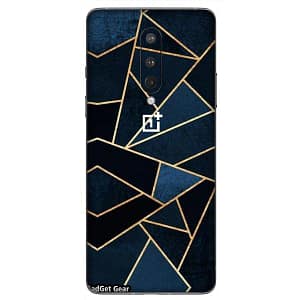 Read more about the article Gadget Gear Vinyl Skin Back Sticker Polygon Marble Dark Blue (89) Mobile Skin Compatible with OnePlus 8 (Only Back Panel Coverage Sticker)