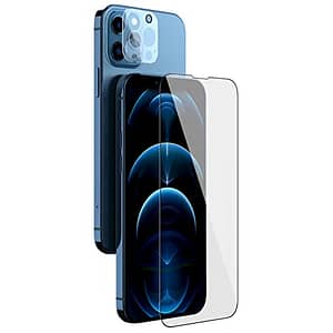 Read more about the article Nillkin Tempered Glass for Apple iPhone 13 Pro Max (6.7″ Inch) 2 in 1 Full Glass Covers Screen Shatterproof + Camera 360 Protective Film Black Color