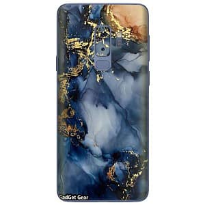 Read more about the article Gadget Gear Vinyl Skin Back Sticker Dark Blue with Gold Streaks Marble (78) Mobile Skin Compatible with Samsung Galaxy S9 Plus (Only Back Panel Coverage Sticker)