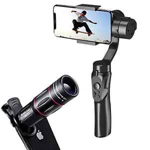 Read more about the article TechKing H4 Gimbal Stabilizer for Smartphone, 3-Axis Handheld Gesture Control Phone Gimbal with 18x 4K HD Optical Zoom Mobile Telephoto Telescope Lens Kit Mobile Camera, DSLR Blur Background Effect