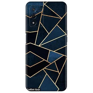 Read more about the article Gadget Gear Vinyl Skin Back Sticker Polygon Marble Dark Blue (89) Mobile Skin Compatible with Oppo Realme 9 5G SE (Only Back Panel Coverage Sticker)