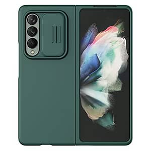 Read more about the article Nillkin Case for Samsung Galaxy Z Fold 3 (7.6″ Inch) CamShield Silky Soft Liquid Silicon + PC Finish Camera Slider Inner Microfiber Green