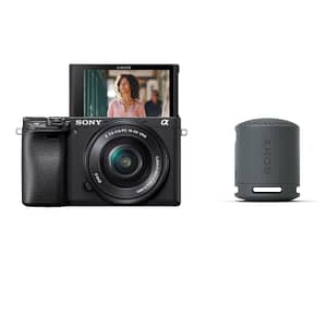 Read more about the article Sony Alpha 6400L APS-C Camera (16-50mm Lens) with Wireless Bluetooth Speaker (SRS-XB100) | 24.2MP | Real-Time Eye Auto Focus |4K Vlogging Camera | Tiltable LCD – Black