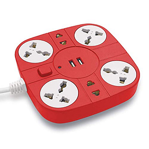 Read more about the article ADDMAX Extension Cord with USB Port – 10A 220V-50/60Hz [6 Outlet with 2 USB Port] [Fire Proof] [Smart USB Charging Port][Multi-Protection][1.8 Meter Cord] Multi Plug Extension Board – Red