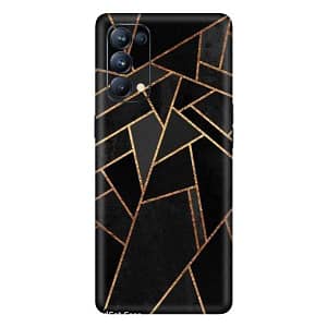 Read more about the article Gadget Gear Vinyl Skin Back Sticker Polygon Marble Dark Brown with Golden Streaks (92) Mobile Skin Compatible with Oppo Reno 5 Pro (Only Back Panel Coverage Sticker)