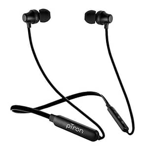 Read more about the article PTron Tangent Lite Bluetooth 5.0 Earphones with Mic, Hi-Fi Stereo Sound Neckband, 8Hrs Playtime, Lightweight Snug-fit in-Ear Headphones, IPX4 Water Resistant, Fast Charge & Voice Assistant (Black)