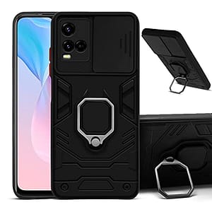 Read more about the article Jkobi Back Cover Case for Vivo Y20 2021 (Hybrid Armor Case with Sliding Shutter Camera Protection | Magnetic Ring Holder & in-Built Kickstand | Black)