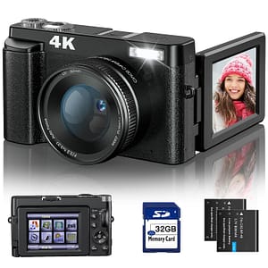 Read more about the article Femivo 4K Digital Camera, Autofocus, 48 Megapixels, 4K Resolution,HDMI Output, 16x Digital Zoom, 3-Inch Large Screen, Spare Battery 128 Gb