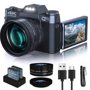 Read more about the article VJIANGER Digital Camera For Photography 4K 48Mp Vlogging Camera For Youtube With Wifi, 180 Degree Flip Screen, 16X Digital Zoom, 52Mm Wide Angle & Macro Lens, 2 Batteries, 32Gb Tf Card(W02 Black6)