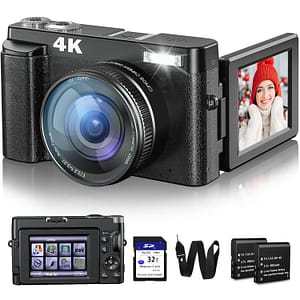 Read more about the article Fulealfly 4K Digital Camera For Photography And Video, 48Mp Vlogging Camera With Sd Card Autofocus Anti-Shake, 3” 180° Flip Screen Digital Camera With Flash 16X Zoom, Compact Camera For Travel-Gb 128