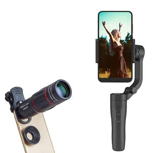 Read more about the article TechKing VLOG Pocket Handheld Gimbal Stabilizer, Wireless Smartphone Gimbal Stabilizer with 18x Mobile Lens Full HD Quality DSLR Background Blur Monocular Telescope Lens for All Smart Phones