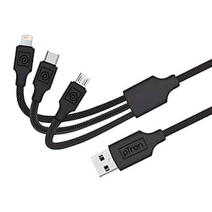 Read more about the article pTron Solero 331 3.4Amps Multifunction Fast Charging Cable, 3-in-1 USB Cable Micro USB/Type-C/iOS, Made in India, Durable & Strong & Tangle-free 118cm in Length (Black)