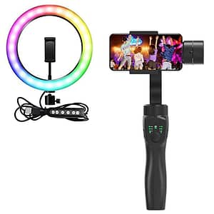 Read more about the article Raptas Handheld 3-Axis Smartphone Gimbal Stabilizer with Grip Tripod, Built-in Extension Rod WithRing Lamp RGB Fill Light Small Bracket for Mobile Phone Live Streaming Video