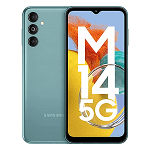 Read more about the article Samsung Galaxy M14 5G (Smoky Teal, 4GB, 128GB Storage) | 50MP Triple Cam | 6000 mAh Battery | 5nm Octa-Core Processor | Android 13 | Without Charger