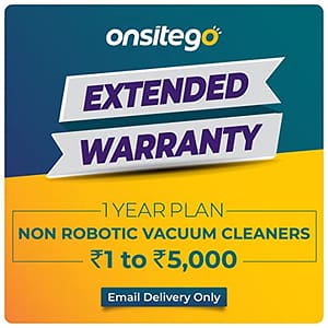 Read more about the article Onsitego 1 Year Extended Warranty for Non Robotic Vacuum Cleaners Up to Rs 5k (Email Delivery)