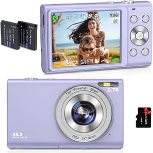 Read more about the article Jckduhan 32 GB Digital Camera Auto Focus 2.7K Vlogging Camera Hd 48Mp 16X Digital Zoom Camera With 32G Memory Card 2 Batteries Youtube Portable Mini Compact Camera For Kids Teens Adult Beginner