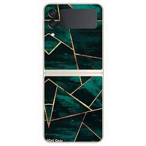 Read more about the article Gadget Gear Vinyl Skin Back Sticker Polygon Marble Teal Green Golden (91) Mobile Skin Compatible with Samsung Galaxy Z Flip 3 (5G) (Only Back Panel Coverage Sticker)