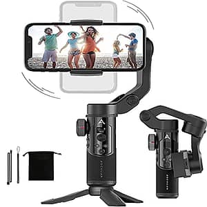 Read more about the article Mabron Gimbal Stabilizer for Smartphone w/OLED Display Focus and Zoom Button Face Tracking Auto-Inception, 3-Axis Gimbel for All Smartphones TikTok, YouTube