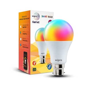 Read more about the article Wipro 9W B22D WiFi LED Smart Bulb with Music Sync Function, Compatible with Amazon Alexa and Google Assistant (16M Colours, Warm White/Neutral White/White + Dimmable) Pack of 1