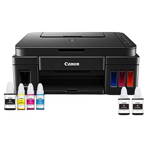 Read more about the article Canon PIXMA MegaTank G3000 All in One WiFi Inktank Colour Printer with 2 Additional Black Ink Bottles