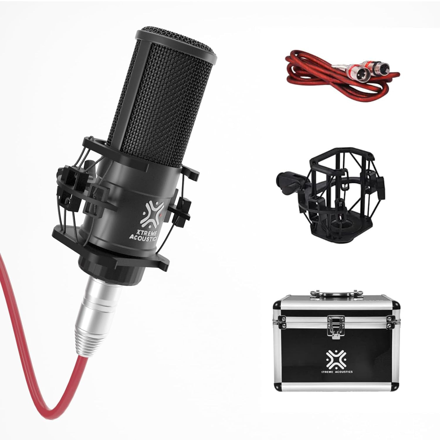 You are currently viewing Xtreme Acoustics C-01 (Black) Professional Studio Condenser Microphone with Flight Case, Shock Mount and 2m XLR Cable (FREE ONLINE LEARNING COURSE INCL.)