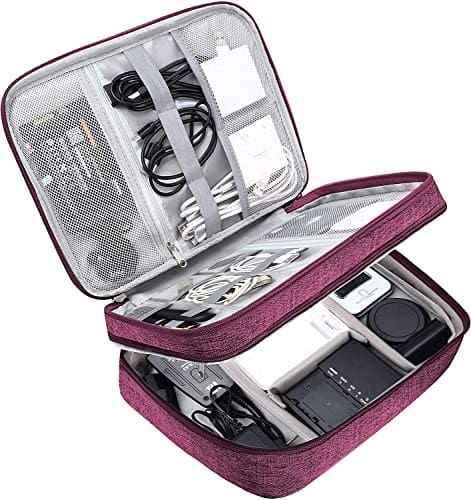 You are currently viewing FRITZY 3 Layer Electronic Gadget Organizer Case, Electronic Accessories Organizer Bag for Cables, Hard Disk, Power Bank, Charger and tech kit Organizer – Purple